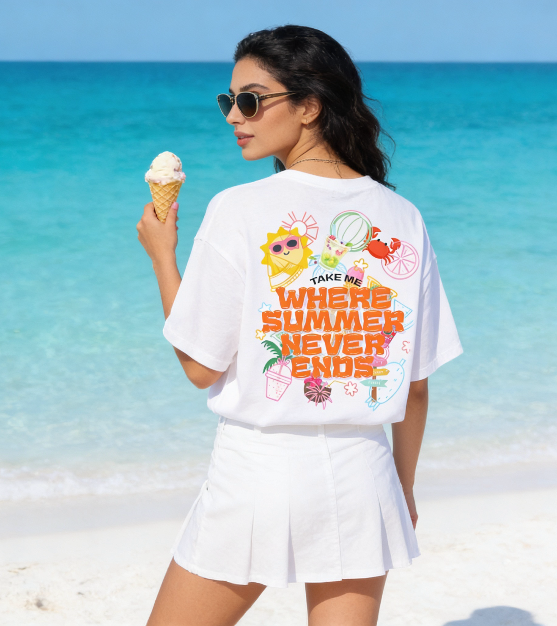 Take Me Where Summer Never Ends 100% Cotton Boxy Fit Tee