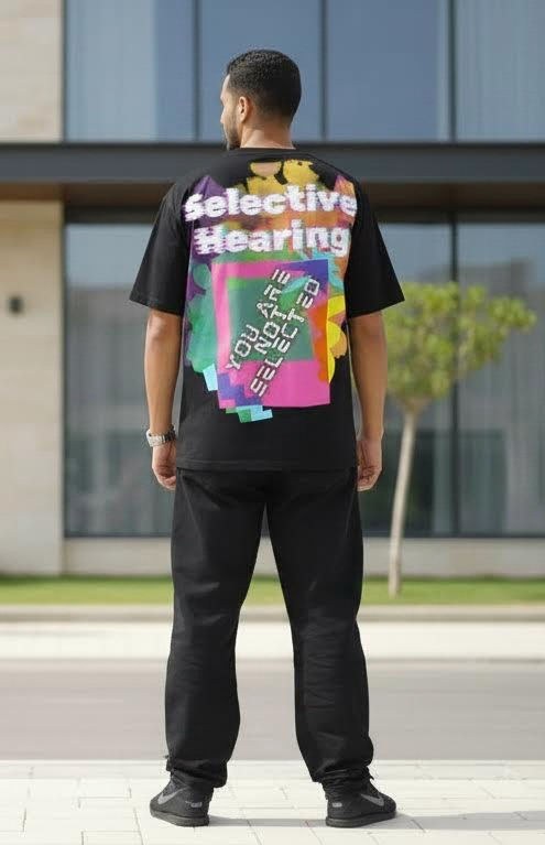 Selective Hearing 100% Cotton Black Tee