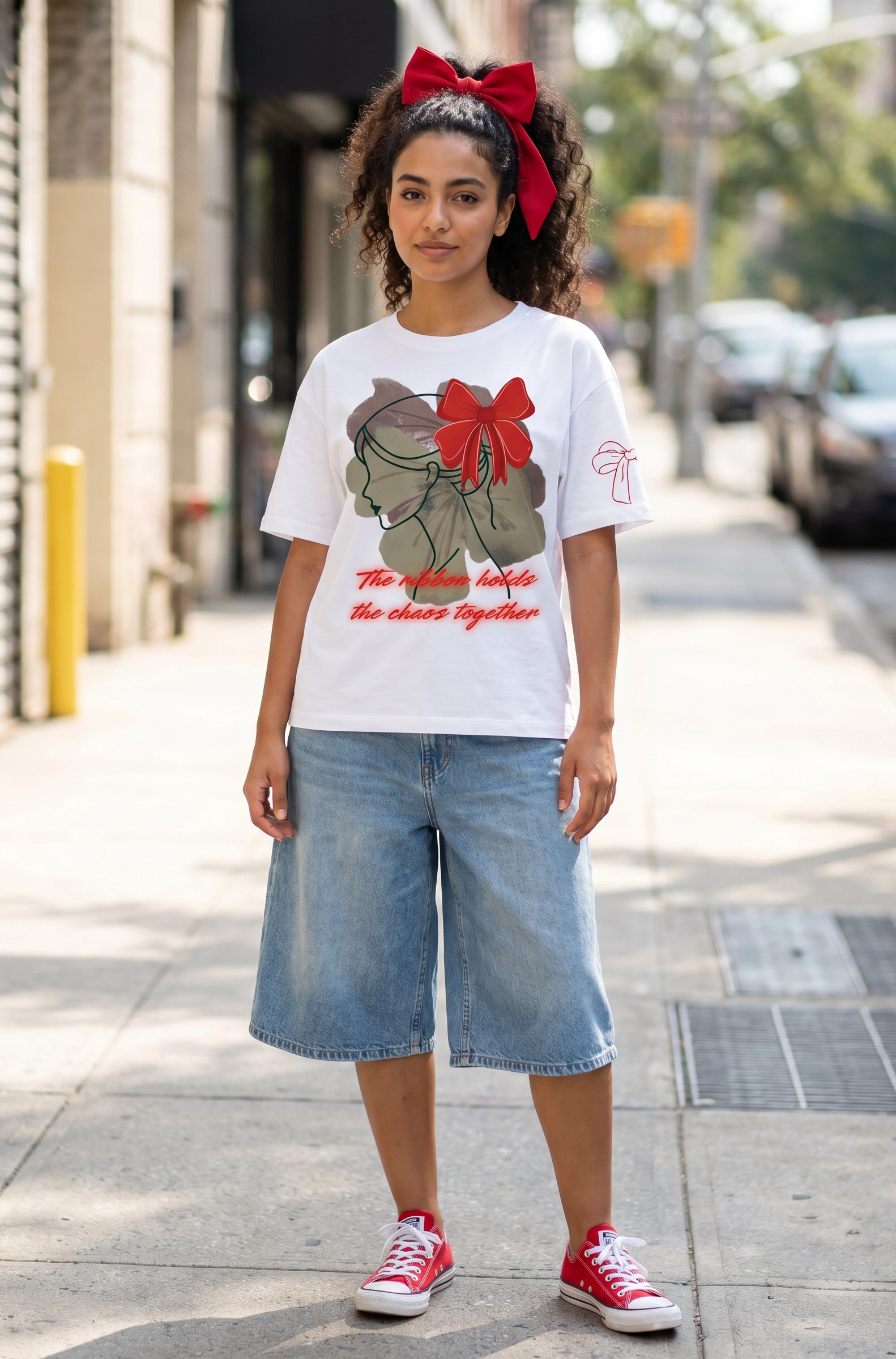 The Ribbon Holds The Chaos Together 100% Tee