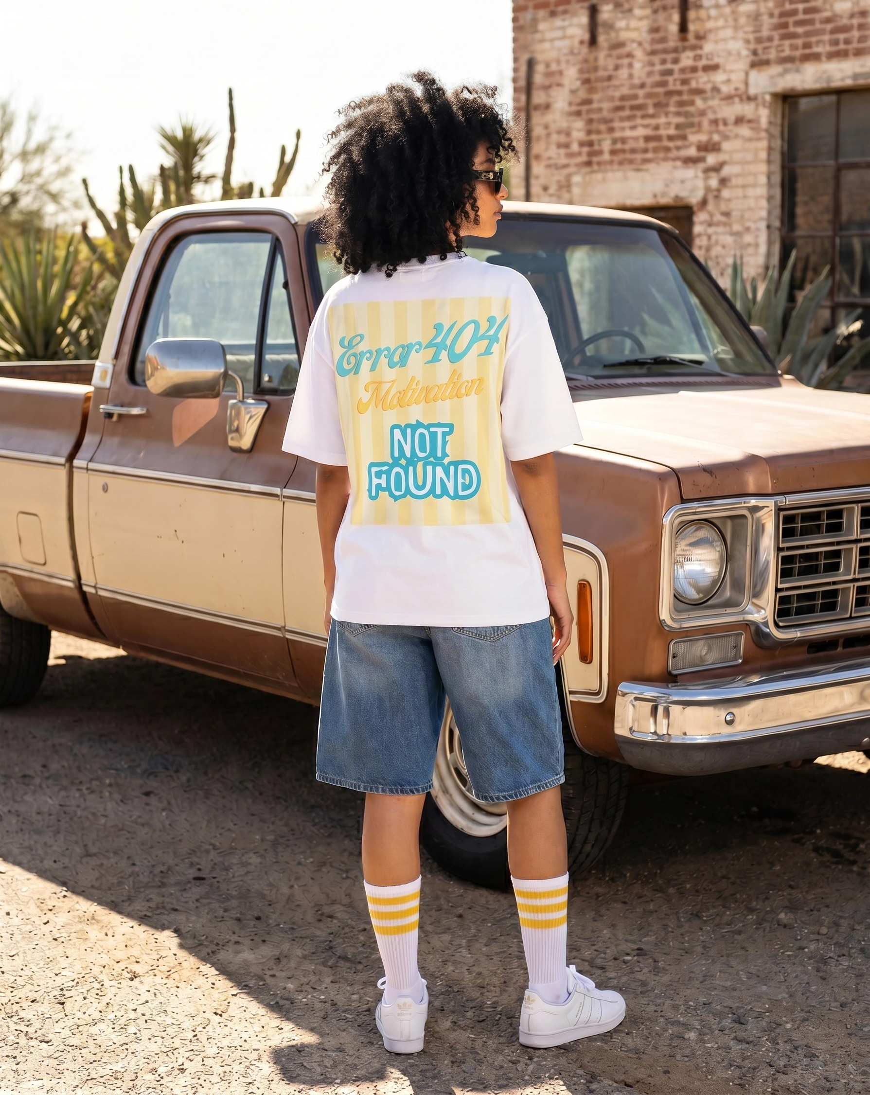 Error 404 White Boxy Fit 100% Cotton Tee