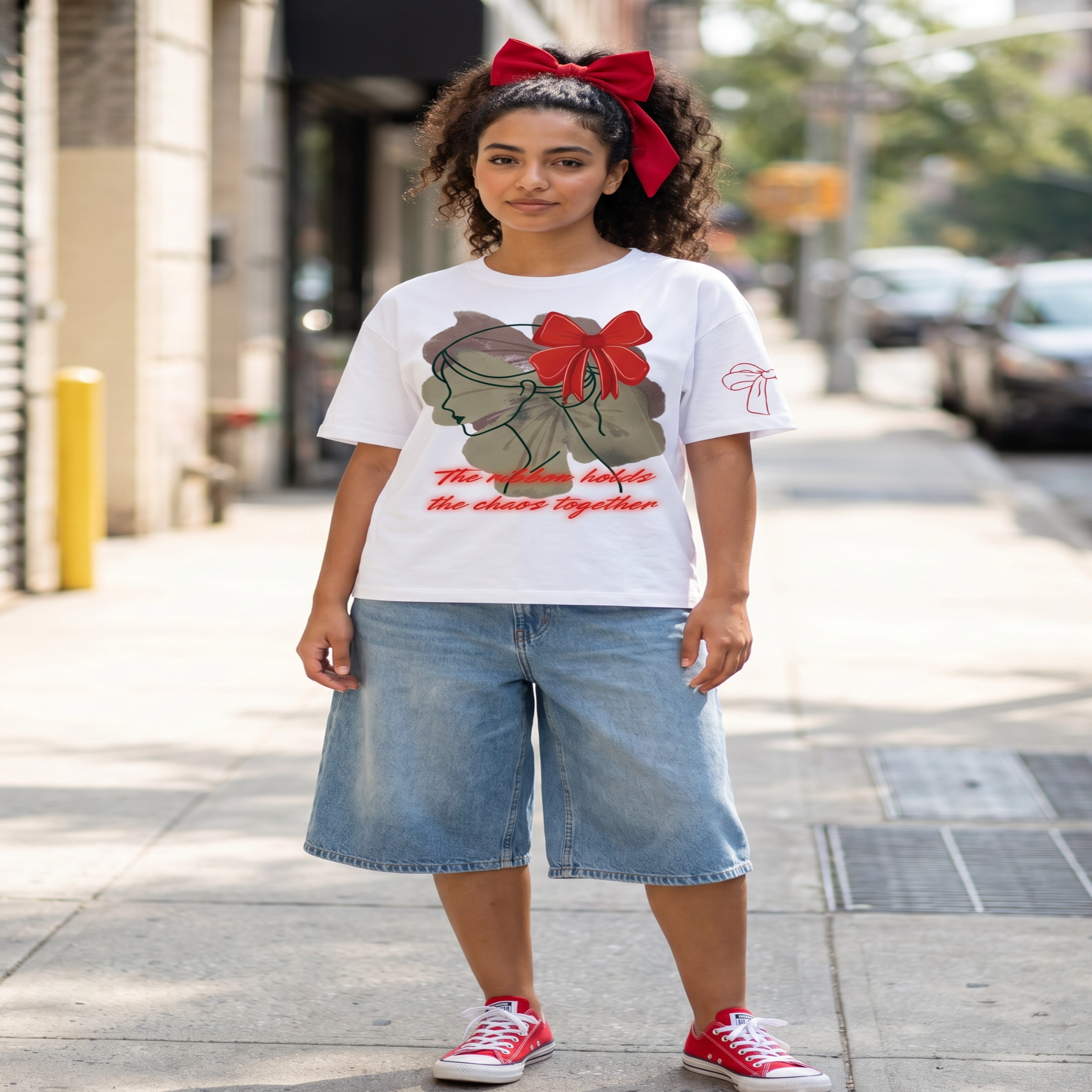 The Ribbon Holds The Chaos Together 100% Tee