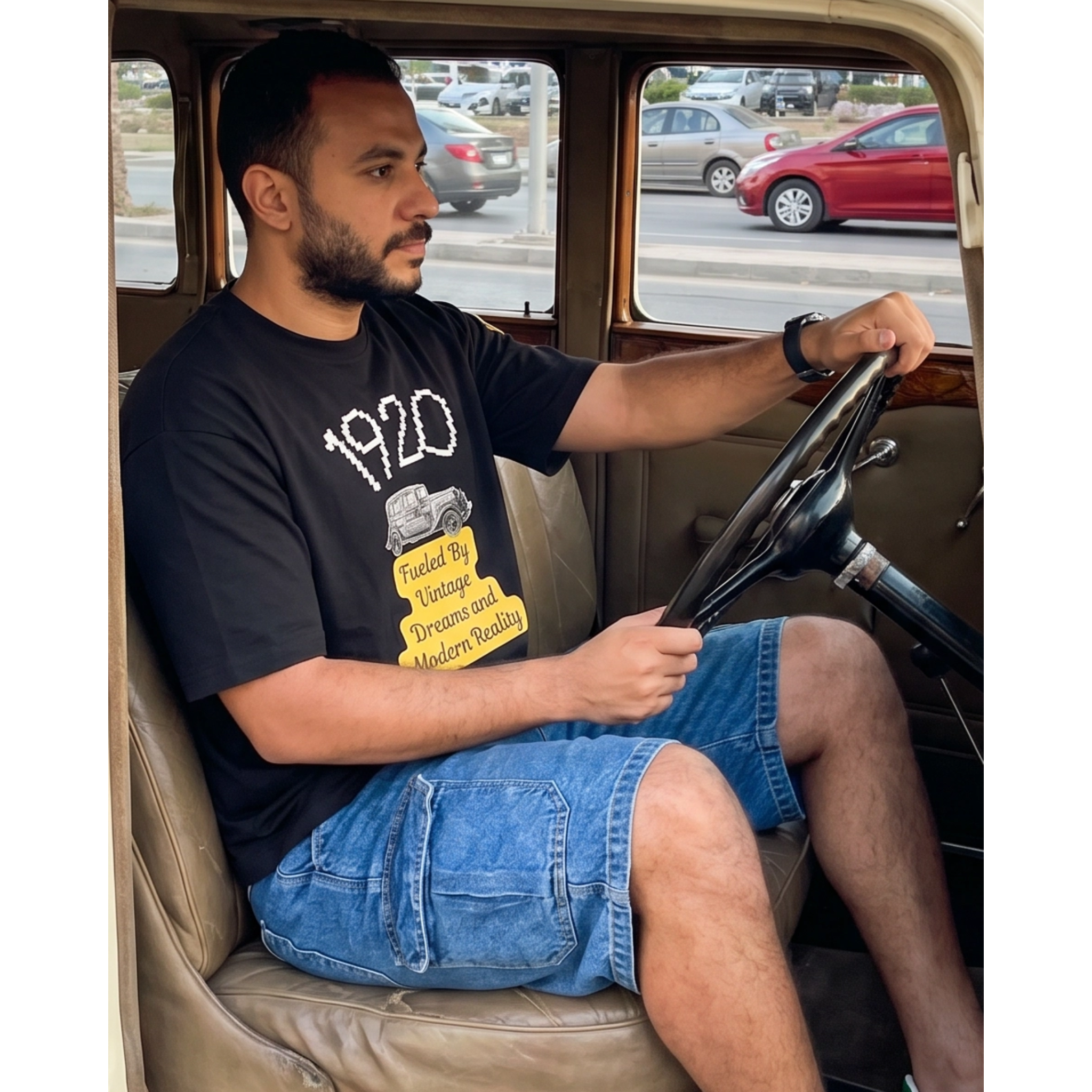 Fueled by Vintage Dreams and Modern Reality 100% Cotton Tee