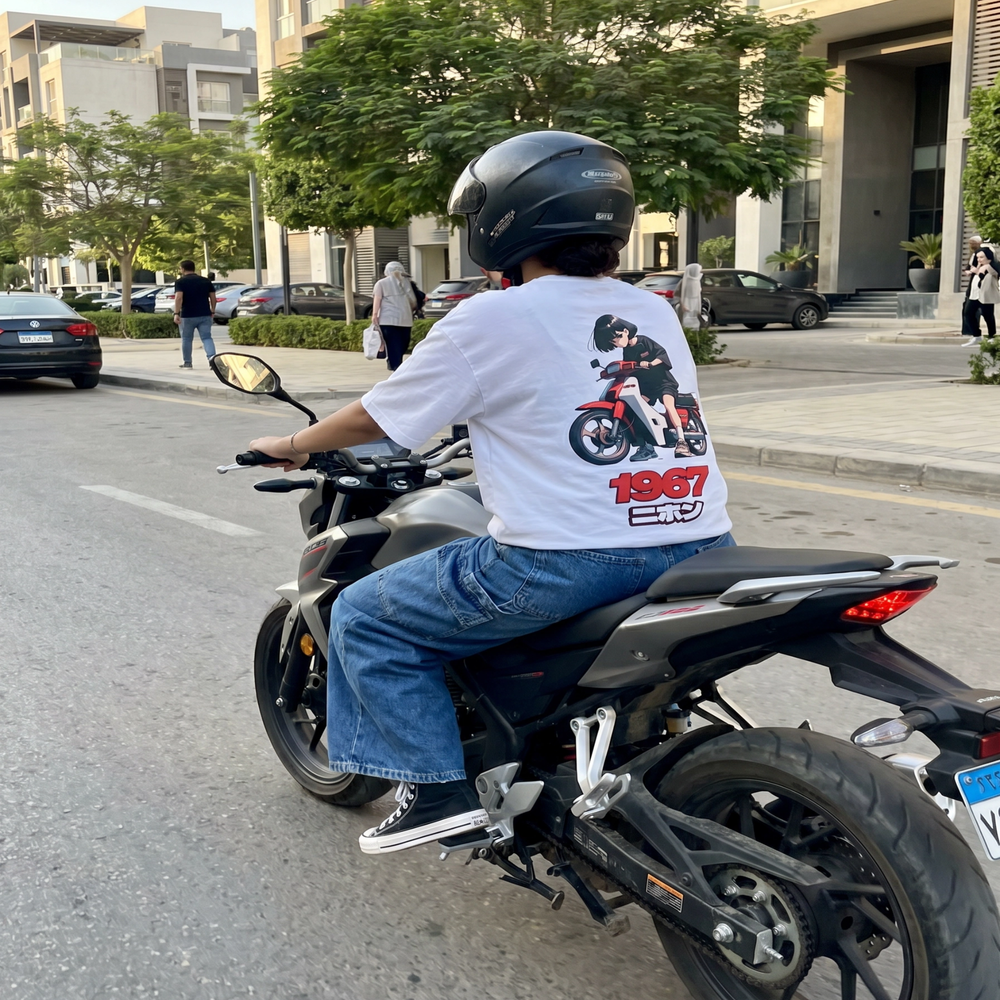 Japanese Anime Motorcycle Girl 100% Cotton Tee – Sewforia-Shop