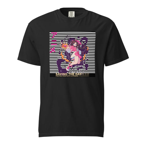 "Saving The Day" Anime T-Shirt – Magical Girl Kawaii Graphic Tee – Fighting Crime with Cuteness – Heavyweight Streetwear