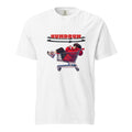 HUMDRUM Anime Girl T-Shirt – Y2K Shopping Cart Graphic Tee – Red Puffer Jacket Urban Streetwear – White