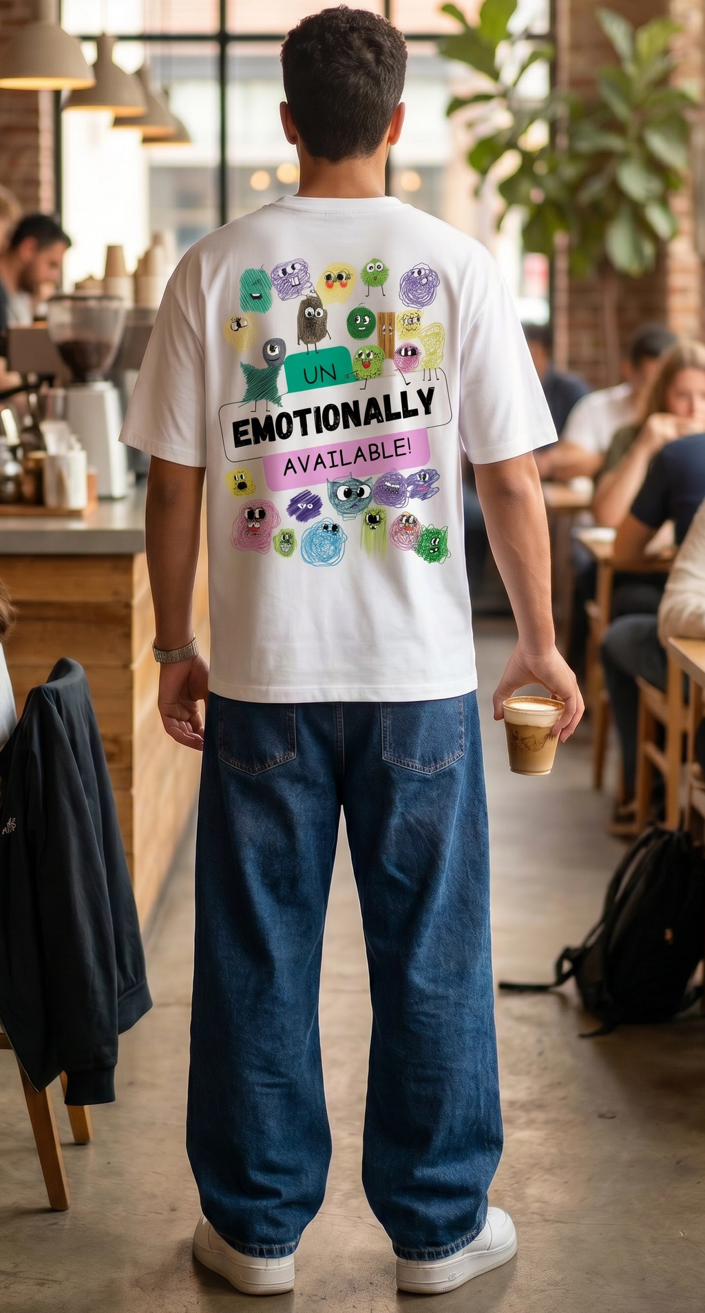 Emotionally Unavailable white tee. 100% cotton